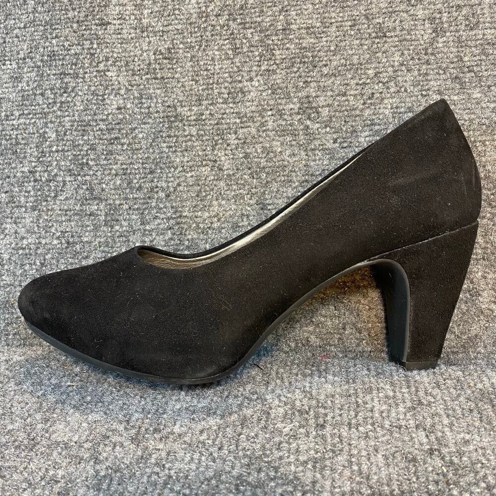 Easy Spirit Neoma Womens 8 Anti Gravity Black Suede Pumps Heels Closed Toe Shoes